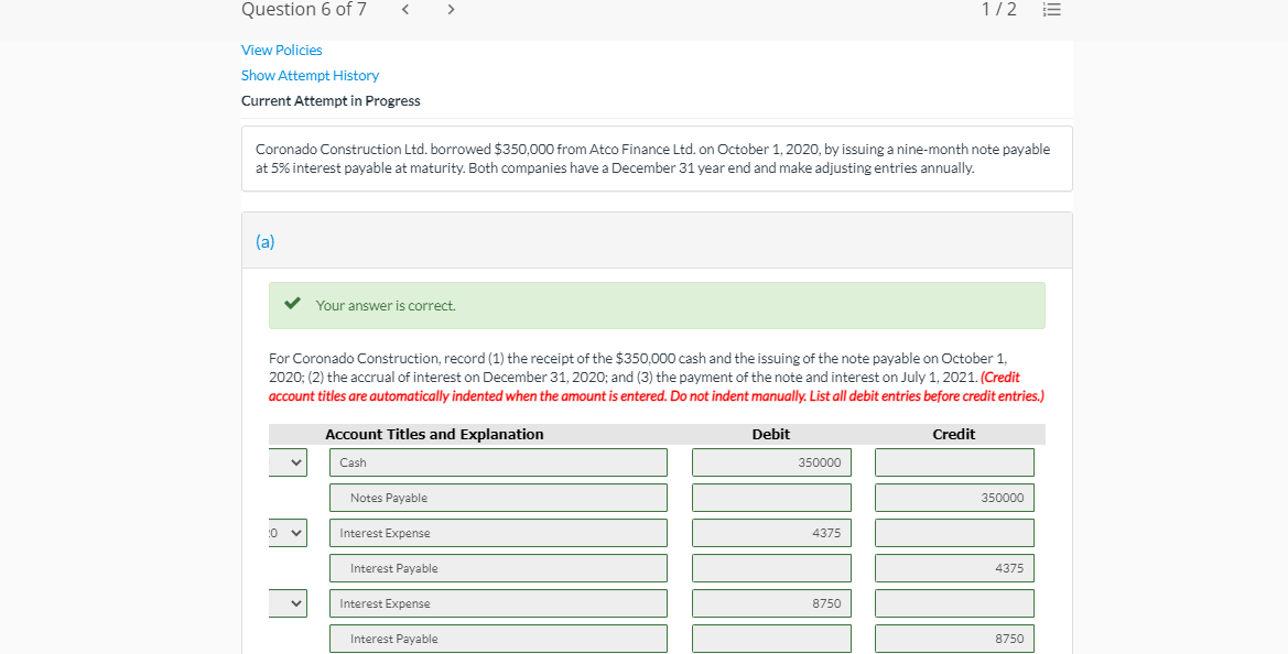 I need an answer for problem B. Question 6 of 7 1/2