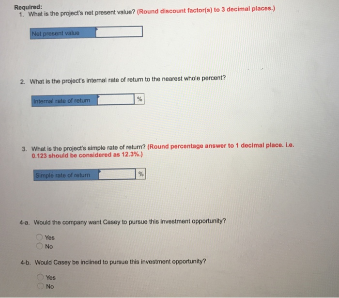 Rate of Return [LO13-2, LO13-3, LO13-6] Casey Nelson is a divisional manager