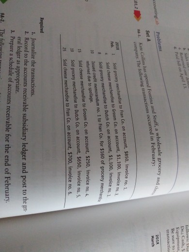 RECEIVA From the general journal in Figure 9,15, record to the accounts