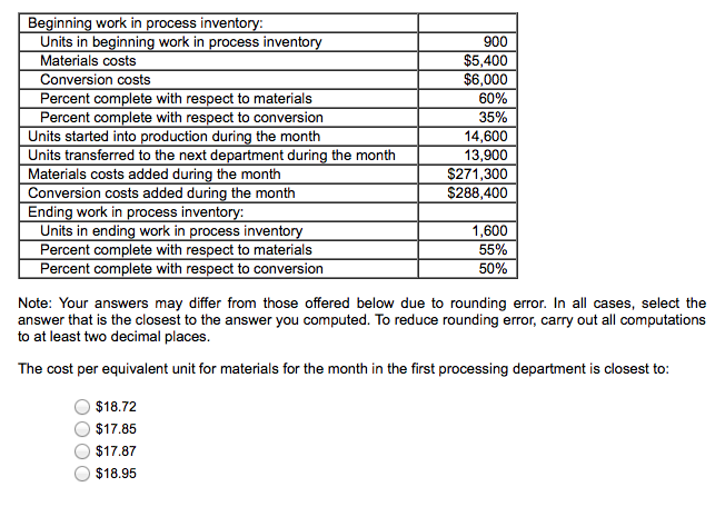1 Jaderston Corporation uses the weighted-average method in its process costing system.