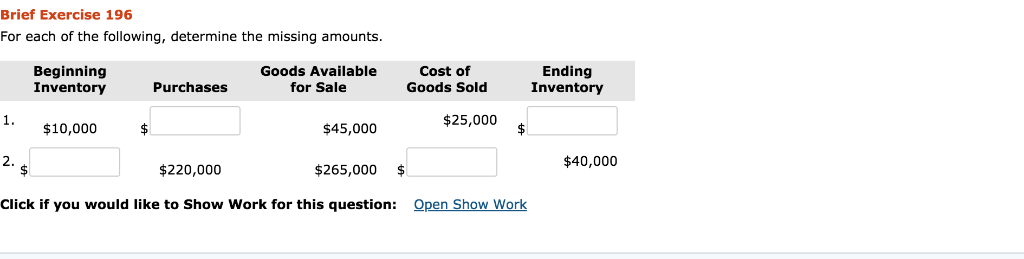 EXERCISE 196- Question 155 Question 134- QUESTION 132- Brief Exercise 196 For