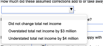 these assumed corrections add to or take away from Bright's total net