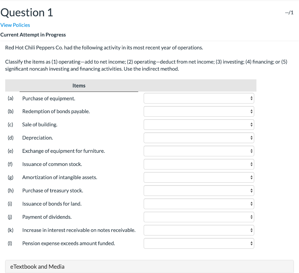 Question 1 --/1 View Policies Current Attempt in Progress Red Hot
