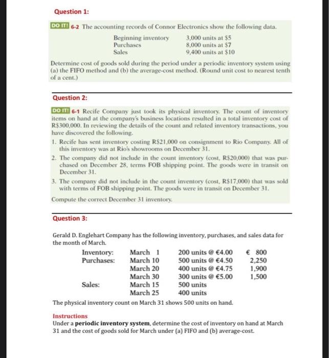 please answer the question and i will upvote Question 1: DO IT