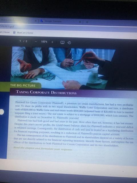 Using The Big Picture case at the beginning of Chapter 19 of