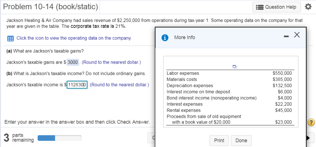 Please answer qustion d, thank you! Problem 10-14 (book/static) Question Help Jackson