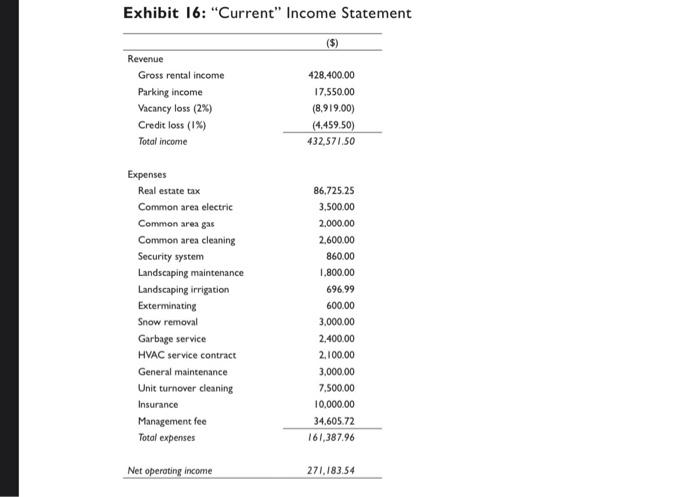  Create a 5-year ProForma based on the Exhibit 16 information (current
