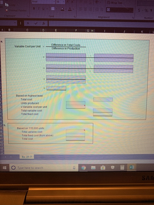  Arial 10 Wi Ib Alignment Number A: B G H a.