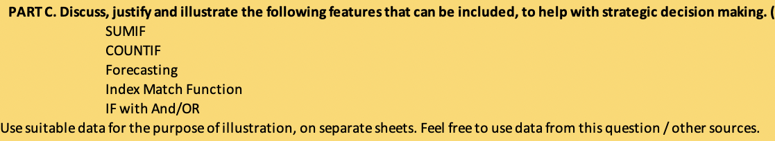 You can use other data for this question below. PART C. Discuss,
