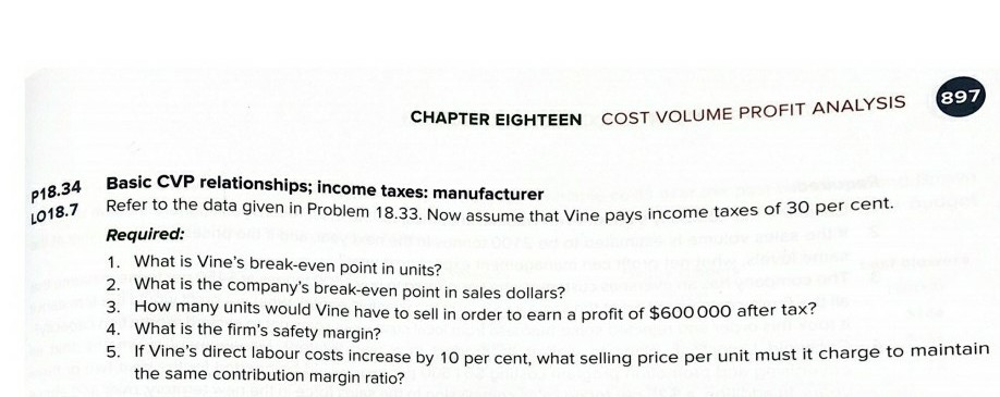 e in the following table. Basic CVP relationships: manufacturer Vine Pty Ltd