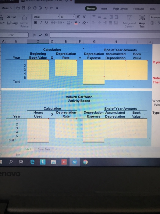 of new car wash machines 5 $ 50,000 Estimated residual value Machine