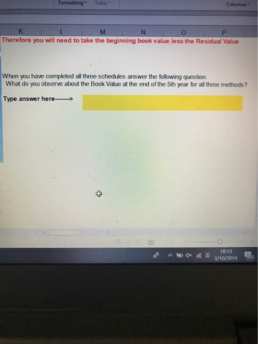 life in years Machine life in hours 7 10,000 Actual use per