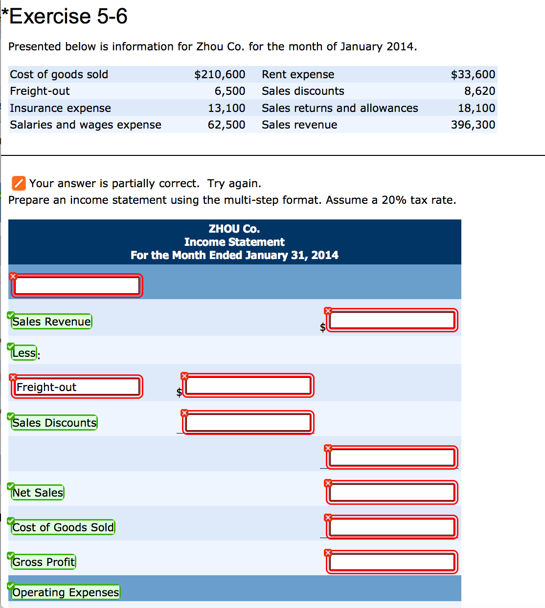  Presented below is information for Zhou Co. for the month of