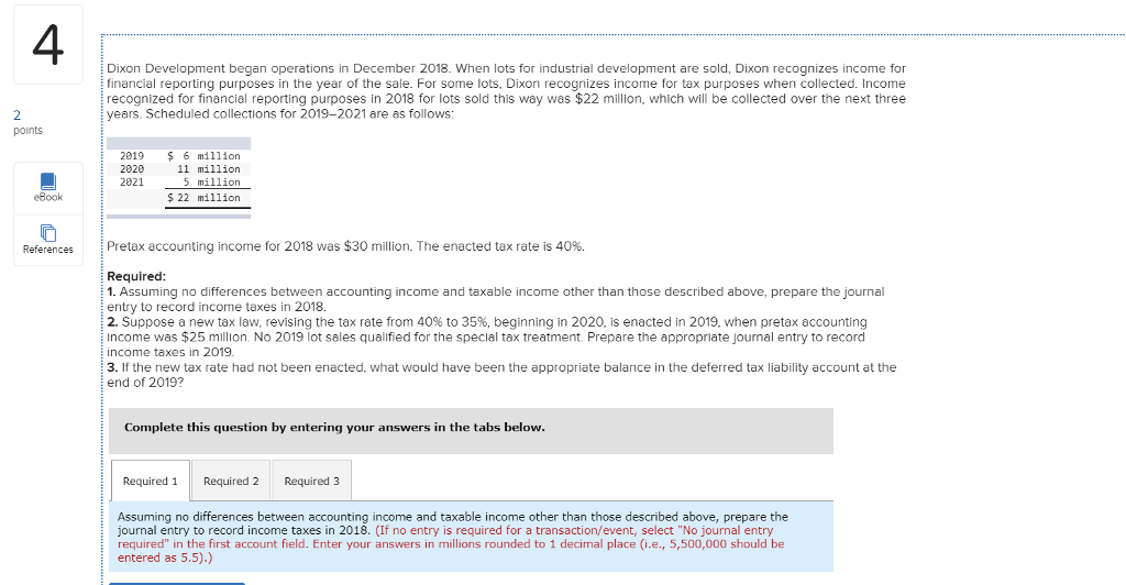 4 Dixon Development began operations in December 2018. When lots for