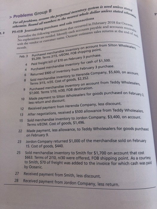  For all problems assume the perpetual inventory system is used. othervise