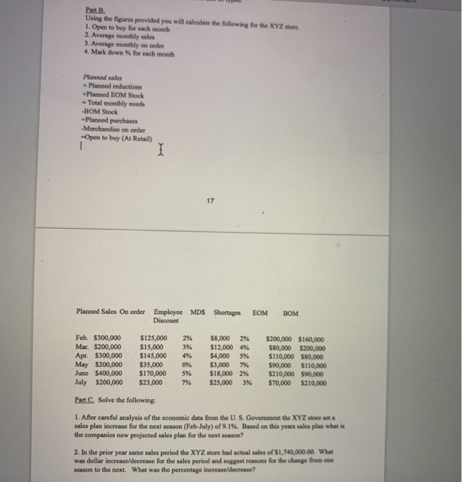  Part 3 Using the figures provided you will calculate the following