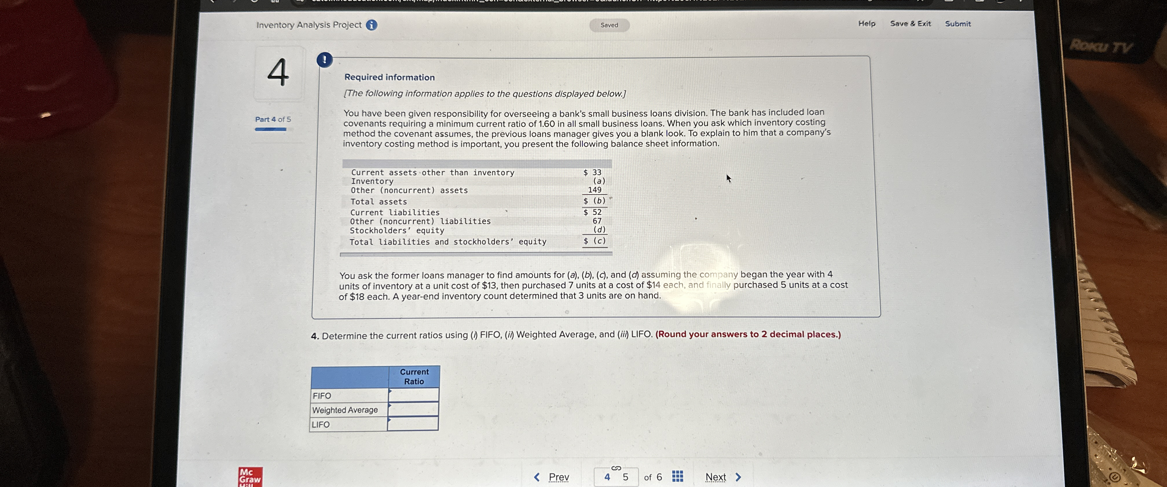  Inventory Analysis Project Help Save & Exit Submit 4 (9) Required