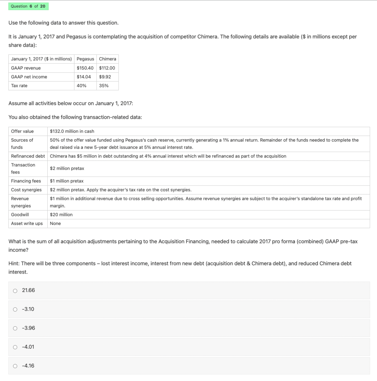 Pls help answer these M&A questions Use the following data to answer