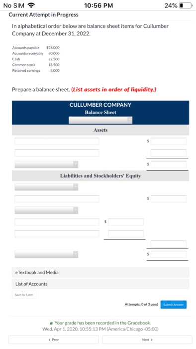 D No SIM 10:56 PM 24% Current Attempt in Progress In