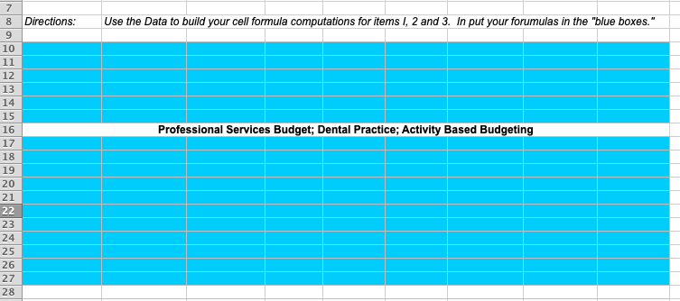 the following statements for: Metropolitan Dental Associates Professional Services Budget; Dental Practice;