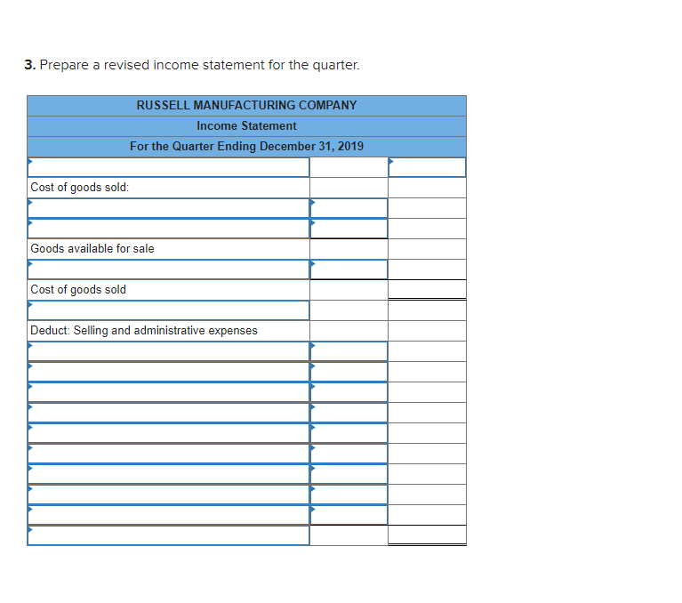 for the quarter ending December 31, 2019 10 points Skipped Sales Purchases