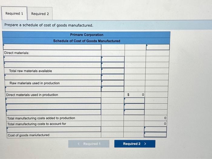 is prepare a schedule of cost of goods manufactured. Section 2 is