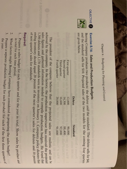  Chapter 8 Budgeting for Planning and Control bait b OBJECTIVE 2