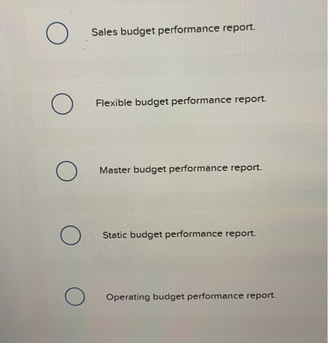 performance and budgeted performance based on the actual sales volume (or other