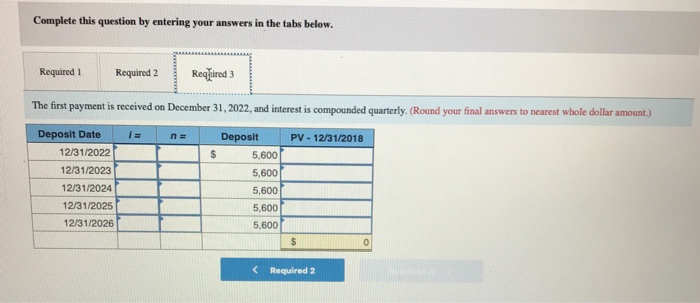 five-period annual annuity of $5,600 under each of the following situations: (FV