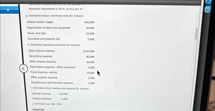 controller, treasurer, production manager, and sales manager, has gathered the following data