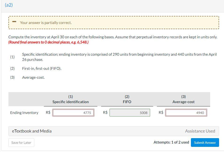 Metlock SA's record of transactions concerning part X for the month of