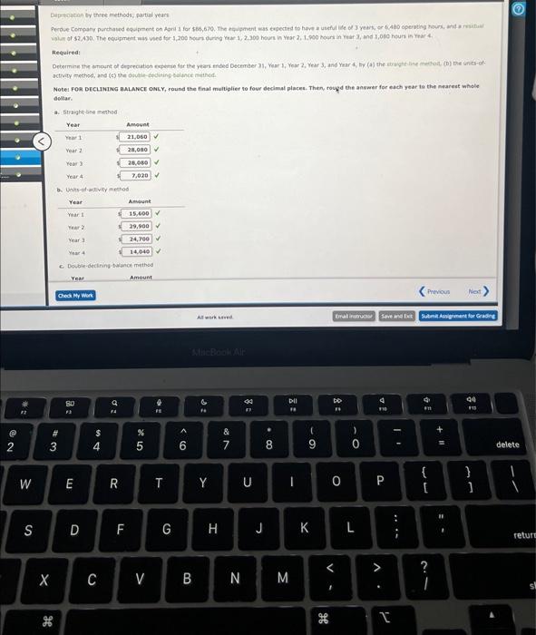 methods; partiel vears Hequirbd: Notel FOR DrCLMTWG aMLMNC owLY, round the finat