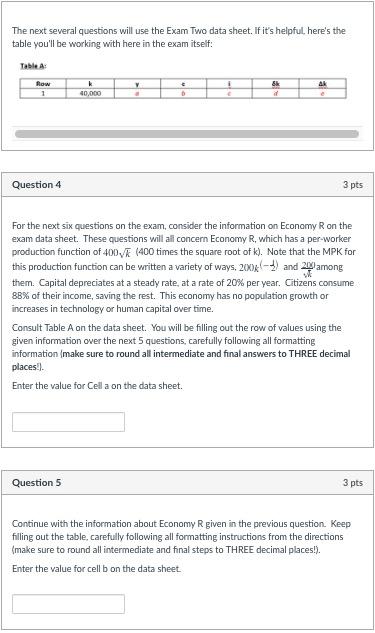 The next several questions will use the Exam Two data sheet.