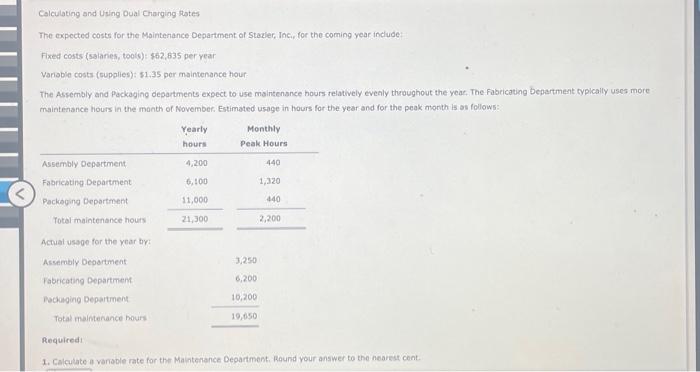  Calculating and Using Oual Charging rotes The expected costs for the