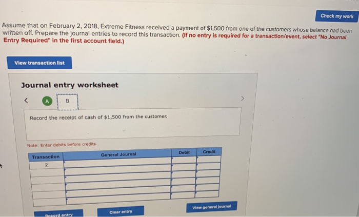 8-2) On December 31, 2017, Extreme Fitness has adjusted balances of $900,000