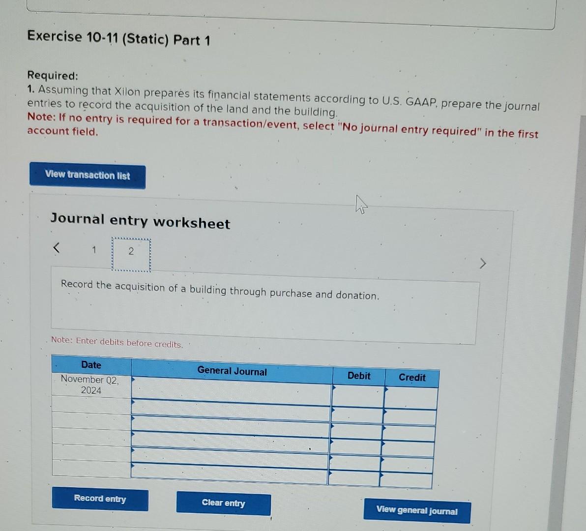 cost; issuance of equity securities and donation [LO10-4, 10-9] [The following information