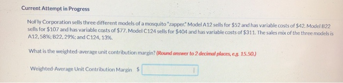  Current Attempt in Progress NoFly Corporation sells three different models of