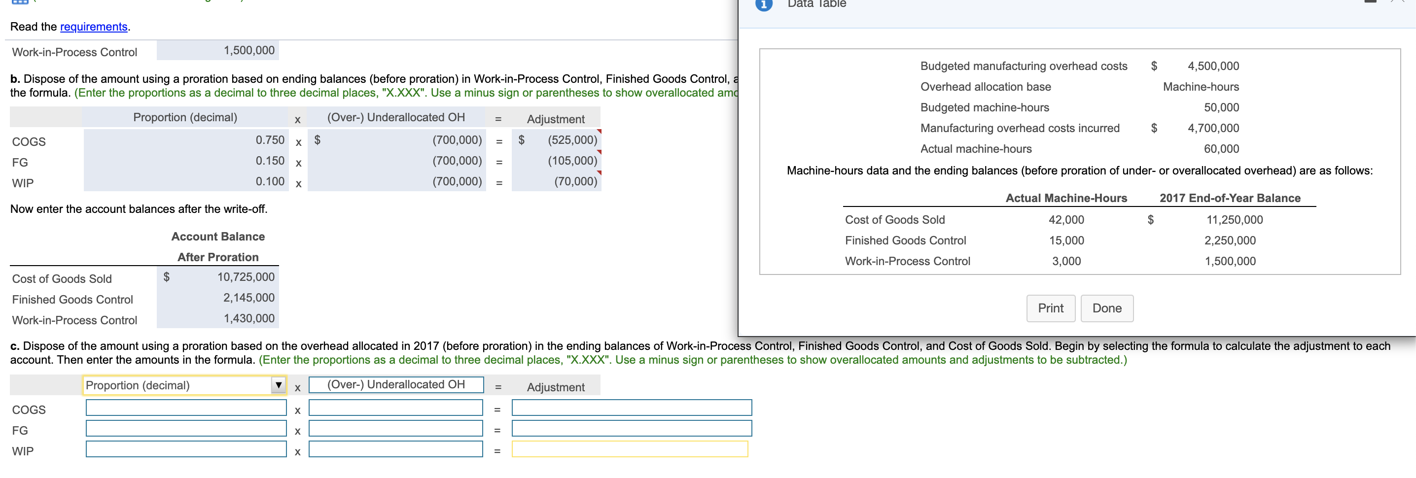  Data Table Read the requirements. Work-in-Process Control 1,500,000 $ 4,500,000 Machine-hours