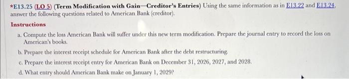 looking for the answer to 25 *E13.25 (LO 5) (Term Modification with