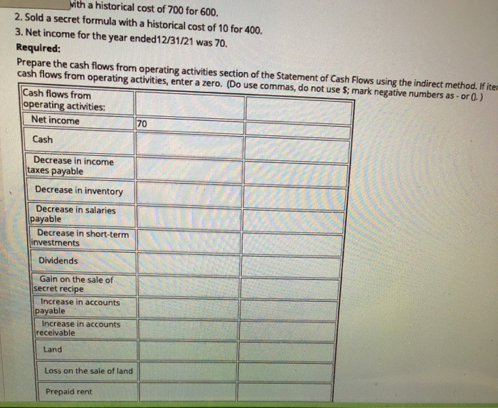 reported the following information: Account Amount Change Cash 500 Increase Short-term investments