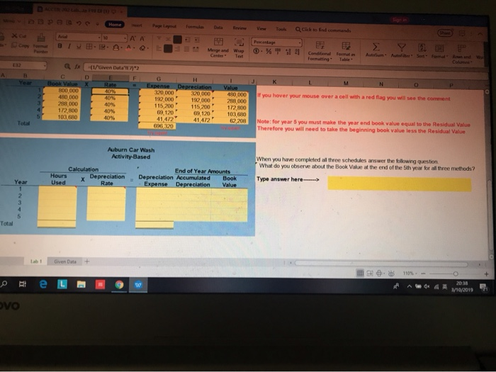Wrap Center Test ca @fx 5 E7 4. 1 Given Data: F