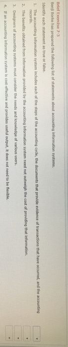  Brief Exercise 7-3 Benji Borke has prepared the following list of