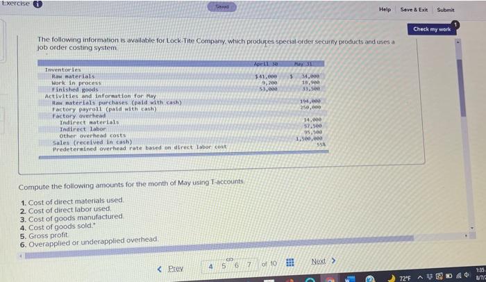  Exercise Sard Help Save & Exit Submit Check my work The