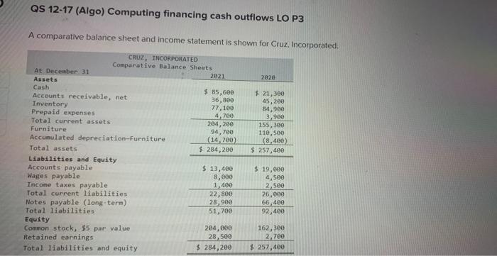  Could you explain how you got the answers please? QS 12-17