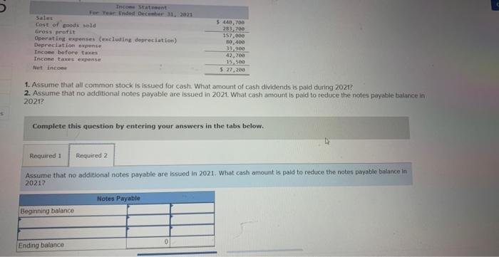 income statement is shown for Cruz. Incorporated. 1. Assume that all common