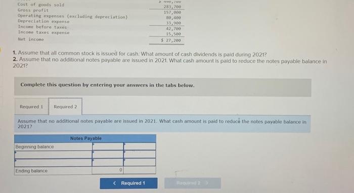 in 2021? Complete this question by entering your answers in the tabs