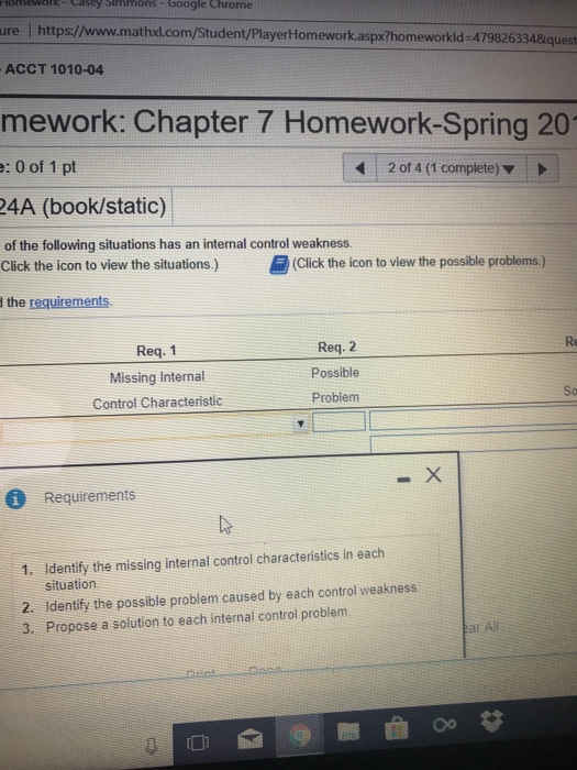 Homework-Spring 2 core: 0 of 1 pt 7-24A (book/static) Each of the