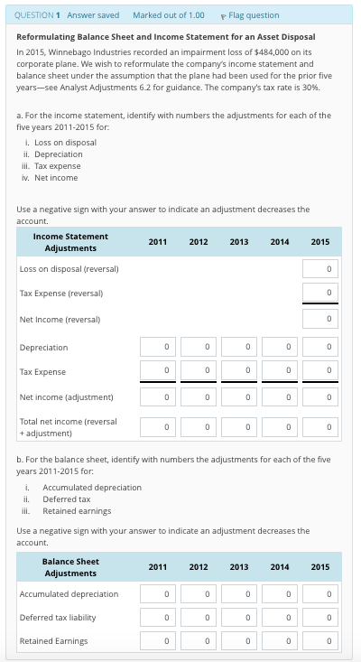 Please help me with this question! QUESTION 1 Answer saved Marked out