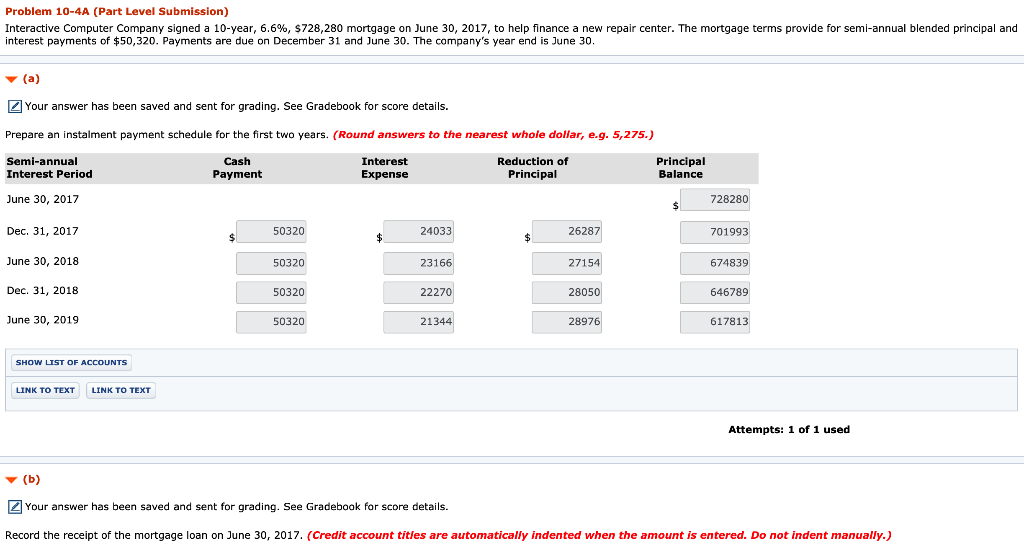 n Problem 10-4A (Part Level Submission) Interactive Computer Company signed a