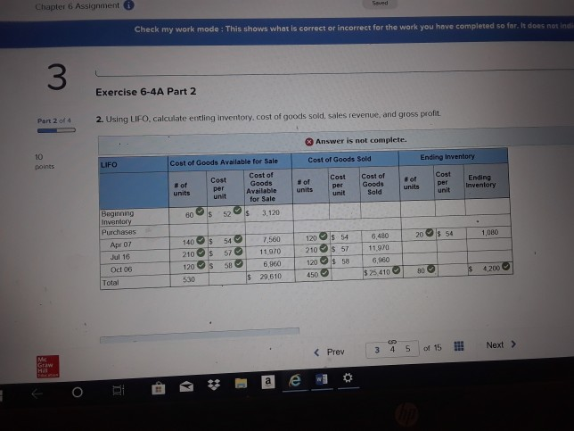 :This shows what is correct or incorrect for the work you have